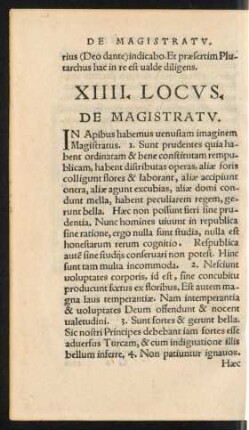 XIIII. Locus. De Magistratu.