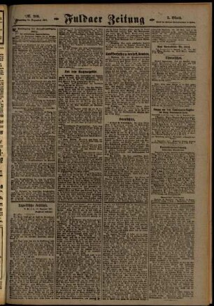 Zweite Ausgabe vom Samstag, den 15. Dezember 1917.