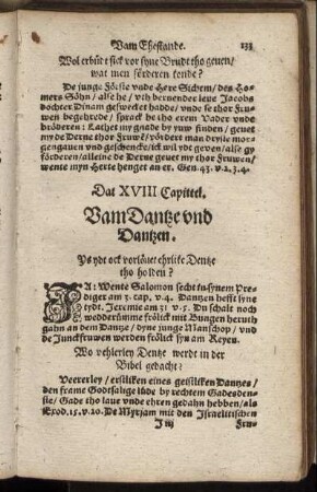 Dat XVIII. Capittel. Vam Dantze und Dantzen.