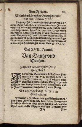 Dat XVIII. Capittel. Vam Dantze und Dantzen.