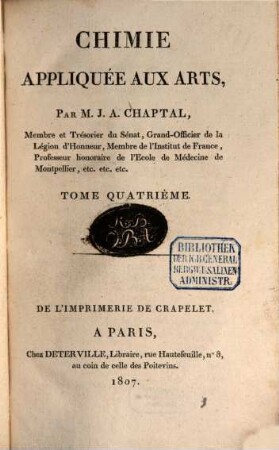 Chimie appliquée aux Arts, 4