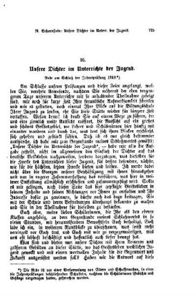 Unsere Dichter im Unterrichte der Jugend