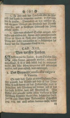 Cap. XIII. Von weissen Farben