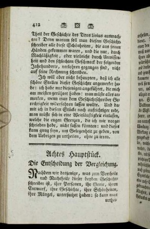 Achtes Hauptstück. Die Entscheidung der Vergleichung.