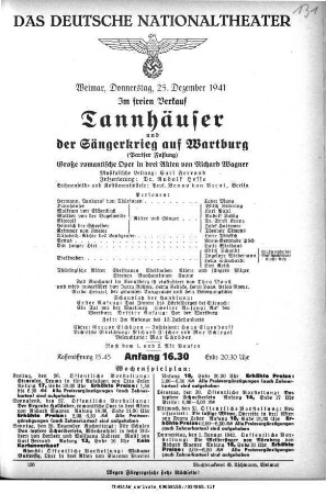 Tannhäuser und Der Sängerkrieg auf Wartburg