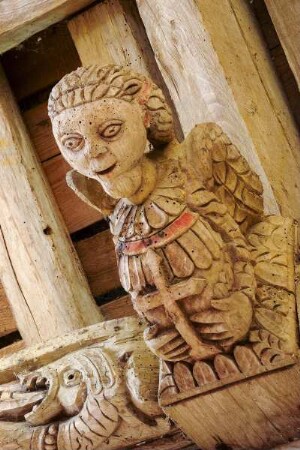 Frankreich. Bretagne. Finistere. Come. Chapelle Saint Come. Dachstuhl. Mitte 17 Jahrhundert