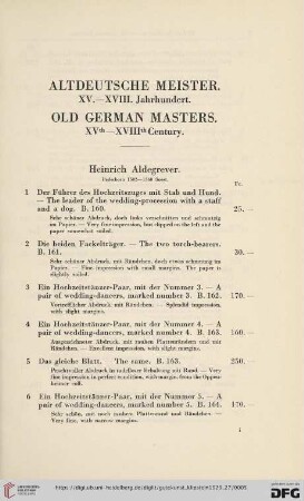 Altdeutsche Meister. XV.-XVIII. Jahrhundert. Old German Masters. XVth-XVIIIth Century (Nr. 1-235)