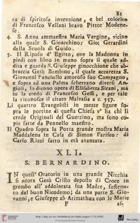 Num XLI.: S. Bernardino