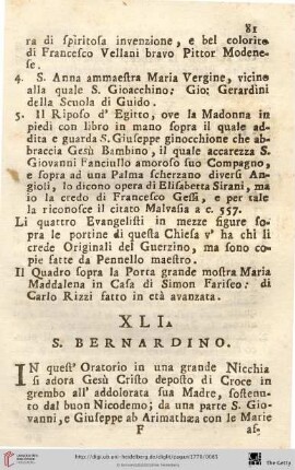 Num XLI.: S. Bernardino