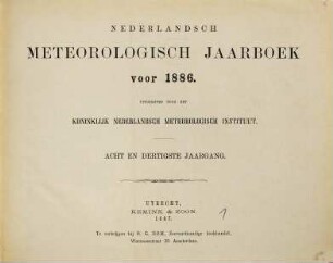 Nederlandsch meteorologisch jaarboek : voor .... 38. 1886 (1887)