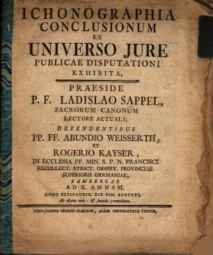 Ichonographia [!] conclusionum ex universo jure
