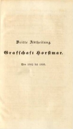 Dritte Abtheilung. Grafschaft Horstmar