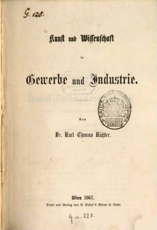 Kunst und Wissenschaft in Gewerbe und Industrie