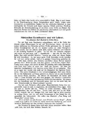Nietzsches Zarathustra und wir Lehrer