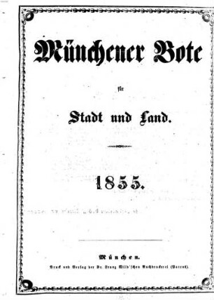 Münchener Bote für Stadt und Land. 1855, 1855