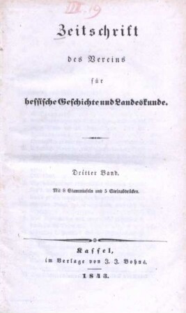 3: Zeitschrift des Vereins für Hessische Geschichte und Landeskunde