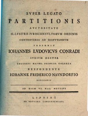 Svper Legato Partitionis