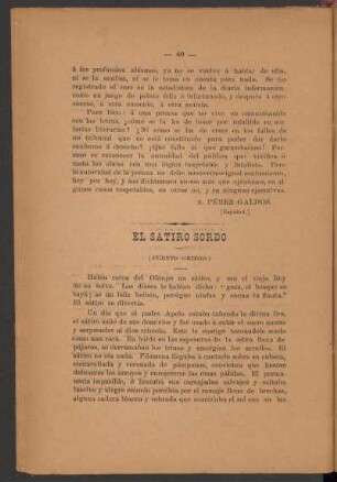 El sátiro sordo : (Cuento griego)