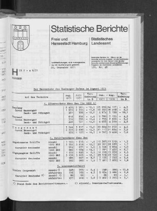 Der Seeverkehr des Hamburger Hafens im August 1971 : Lfd. Nr. 48