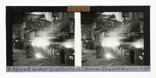 Abguss in der Gießhalle, Hüttenwerke Rheinhausen AG