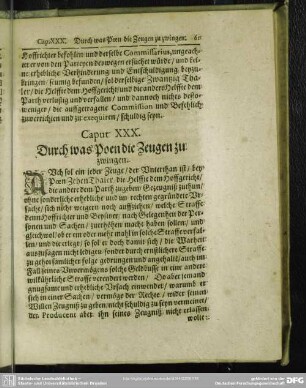 Caput XXX. Durch was Poen die Zeugen zu zwingen