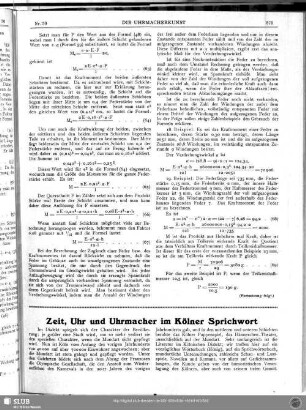 Zeit, Uhr und Uhrmacher im Kölner Sprichwort