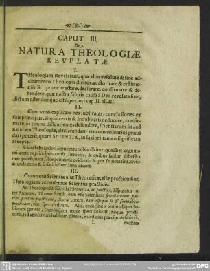 Caput III. De Natura Theologiae Revelatae