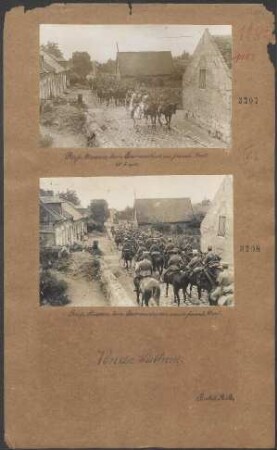 Preuß. Husaren beim Ausmarsch von einem französ. Dorf