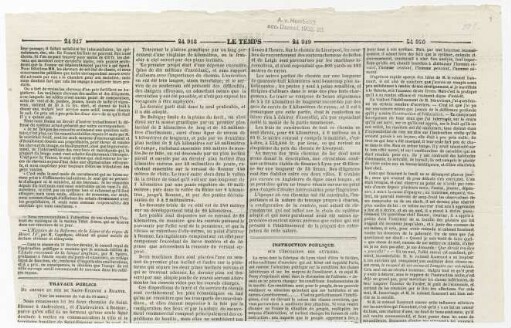 Ausschnitte der Zeitung &quot;Le Temps&quot;