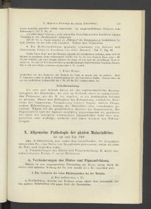 X. Allgemeine Pathologie der akuten Malariafieber.
