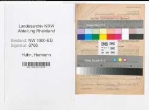 Entnazifizierung Hermann Huhn, geb. 20.07.1896 (Beamter)
