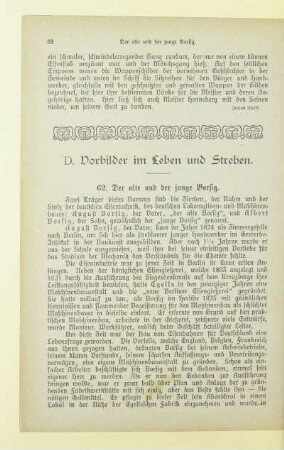 D. Vorbilder im Leben und Streben