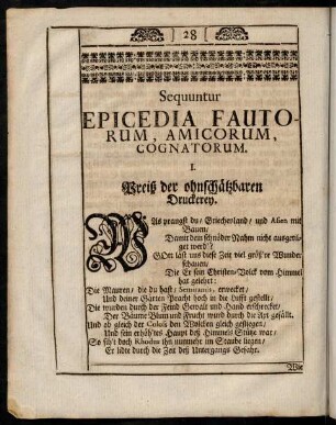 28-36, Epicedia Fautorum, Amicorum, Cognatorum.