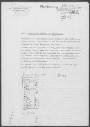 Botenheim: Visitationsbericht mit Pfarrbericht 1962
