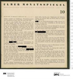 Programm 10. Monatsabschnitt 1950/1951