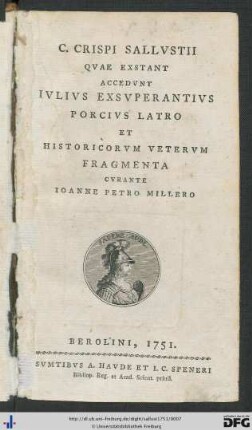 C. Crispi Sallvstii Qvae exstant