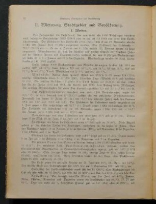 II. Witterung, Stadtgebiet und Bevölkerung.