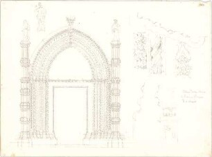 Zocher, Ernst; Venedig (Italien); Frarikirche - Portal (Ansicht, Details)
