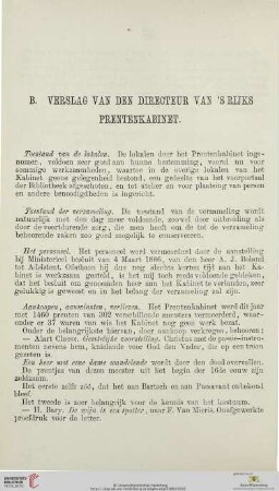 B. Verslag van den directeur van's Rijks Prentenkabinet