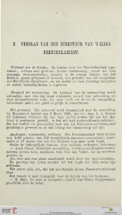 B. Verslag van den directeur van's Rijks Prentenkabinet