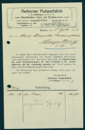 Rechnungs-Auszug