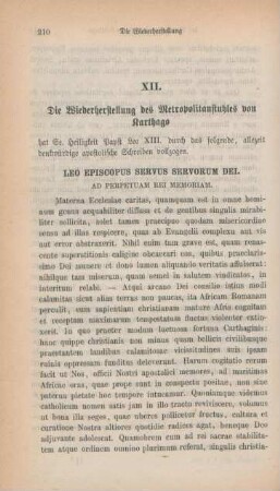 210-217 Die Wiederherstellung des Metropolitanstuhles von Karthago