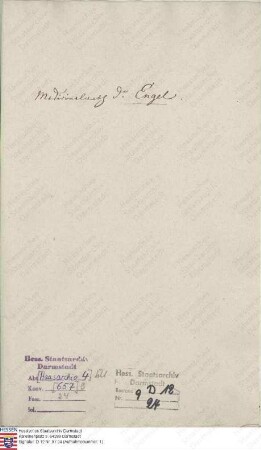 Engel, [Gottlob Heinrich], Dr., Medizinal-Rat und Oberstabsarzt