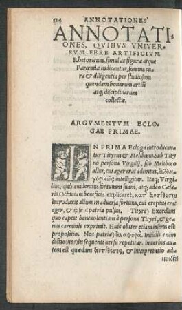 Argumentum Eclogae ...