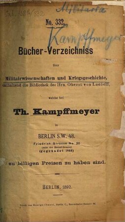 Bücher-Verzeichniss. 332. 1892