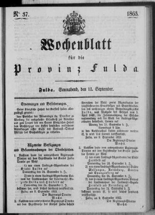 Nr. 37, Ausgabe vom 12. September 1863