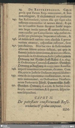 Caput II. De potestate constituendi Referendarios & quibus competat