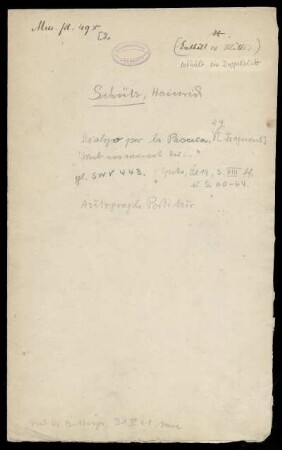 Weib, was weinest du : Autographe Partitur