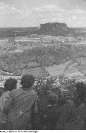 Königstein, Festung Königstein, Enthüllung einer Gedenktafel für August Bebel, Landschaften, Juni 1955
