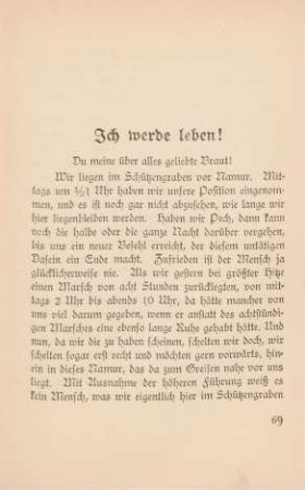 Ich werde leben!